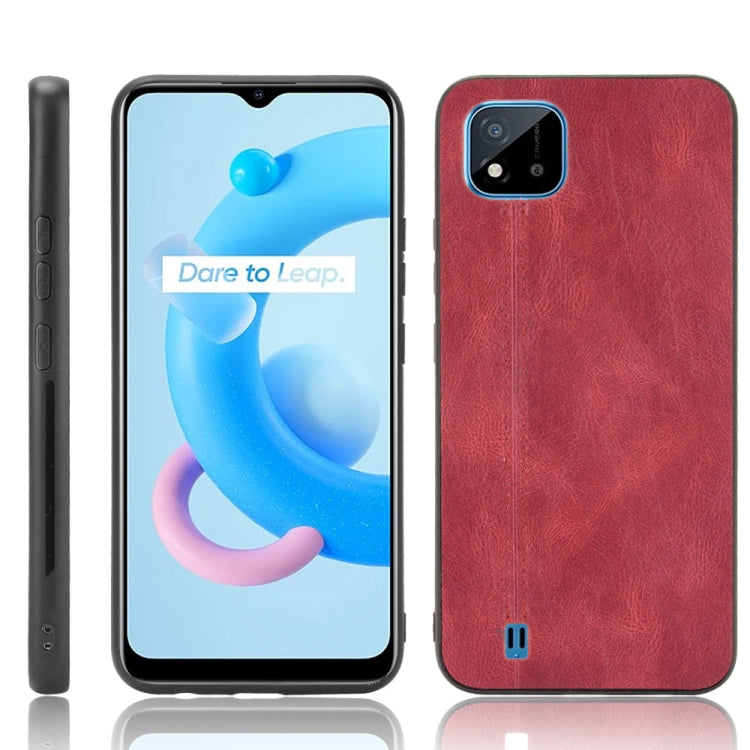 Custodia antiurto per PC + PU + TPU in pelle modello mucca cucita antiurto, For OPPO Reno6 Pro+, For OPPO Reno6 Pro, For OPPO Realme C11 2021 / Realme C20, For OPPO Realme C21