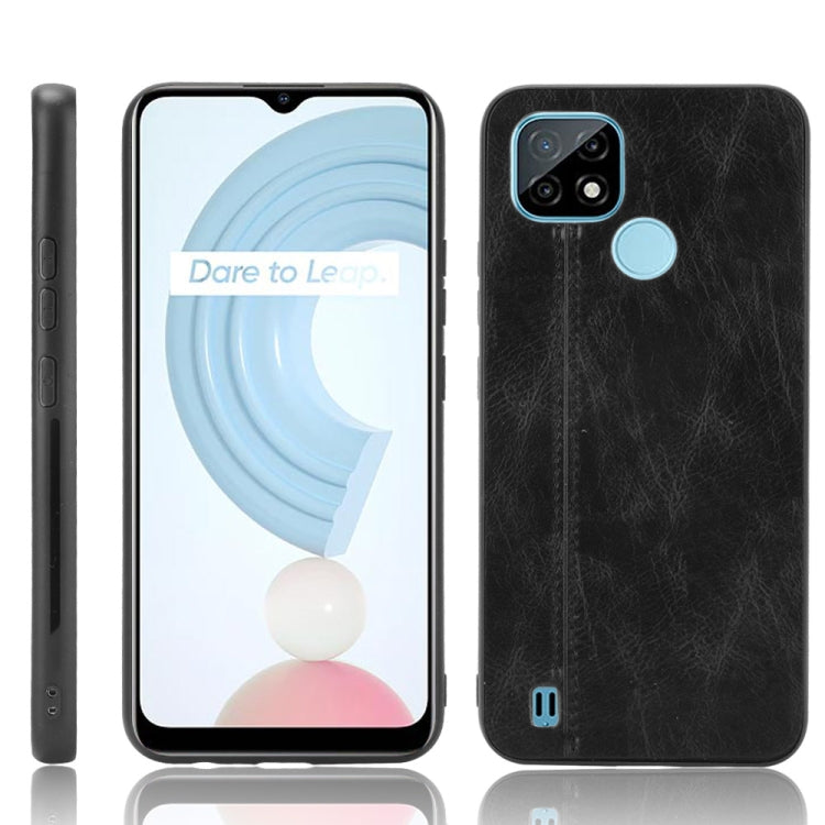 Custodia antiurto per PC + PU + TPU in pelle modello mucca cucita antiurto, For OPPO Reno6 Pro+, For OPPO Reno6 Pro, For OPPO Realme C11 2021 / Realme C20, For OPPO Realme C21