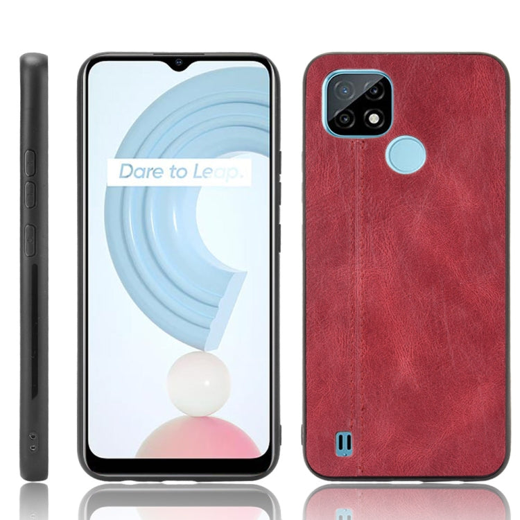 Custodia antiurto per PC + PU + TPU in pelle modello mucca cucita antiurto, For OPPO Reno6 Pro+, For OPPO Reno6 Pro, For OPPO Realme C11 2021 / Realme C20, For OPPO Realme C21