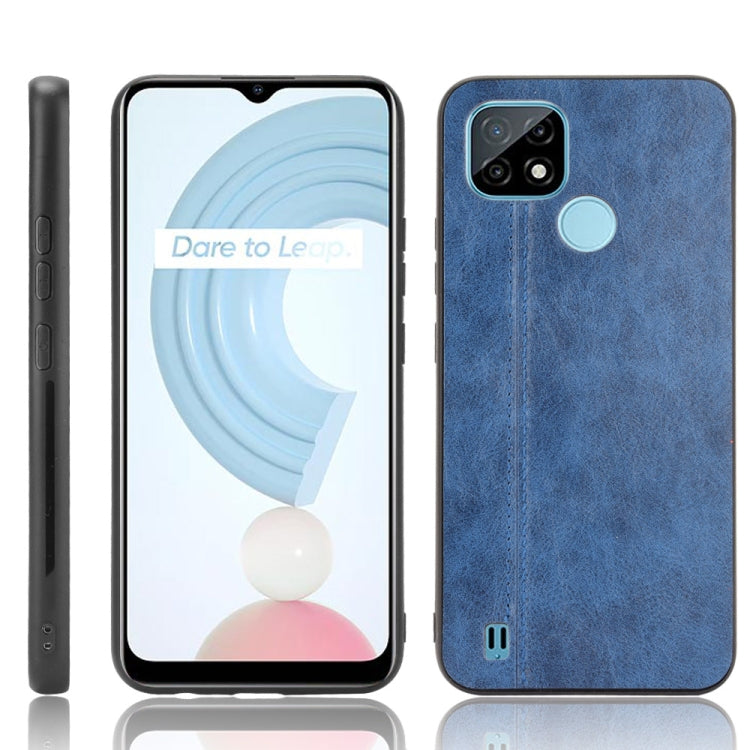 Custodia antiurto per PC + PU + TPU in pelle modello mucca cucita antiurto, For OPPO Reno6 Pro+, For OPPO Reno6 Pro, For OPPO Realme C11 2021 / Realme C20, For OPPO Realme C21