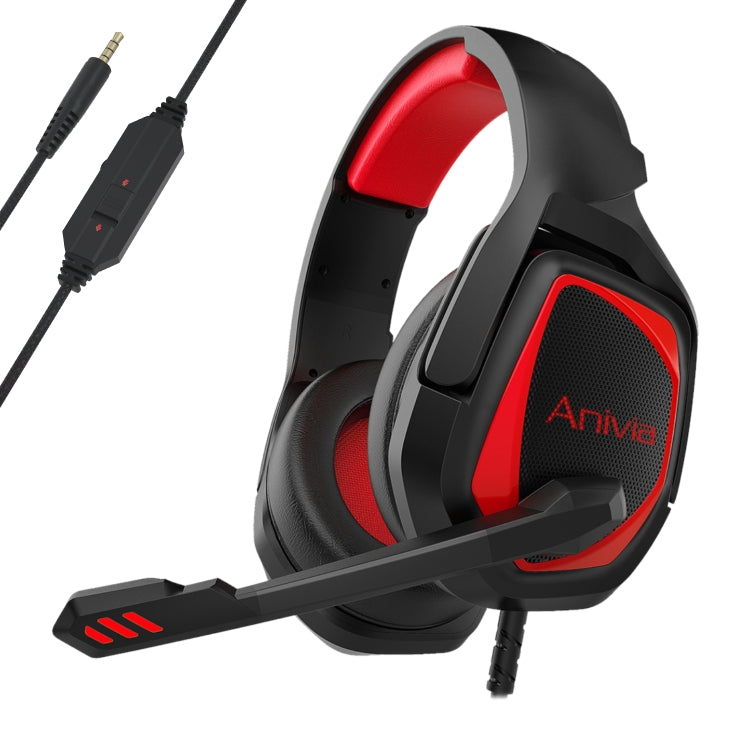 Anivia MH602 Cuffie da gioco cablate da 3,5 mm con microfono, MH602 (Black Red), MH602 (Black Blue), MH602 (Black Purple)