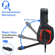 Anivia MH602 Cuffie da gioco cablate da 3,5 mm con microfono, MH602 (Black Red), MH602 (Black Blue), MH602 (Black Purple)