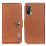 KHAZNEH Custodia in pelle a conchiglia orizzontale con struttura in pelle bovina con supporto, slot per carte e portafoglio, For OnePlus Nord CE 5G