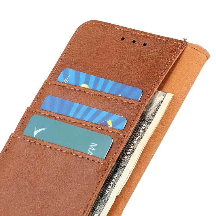 KHAZNEH Custodia in pelle a conchiglia orizzontale con struttura in pelle bovina con supporto, slot per carte e portafoglio, For OnePlus Nord CE 5G