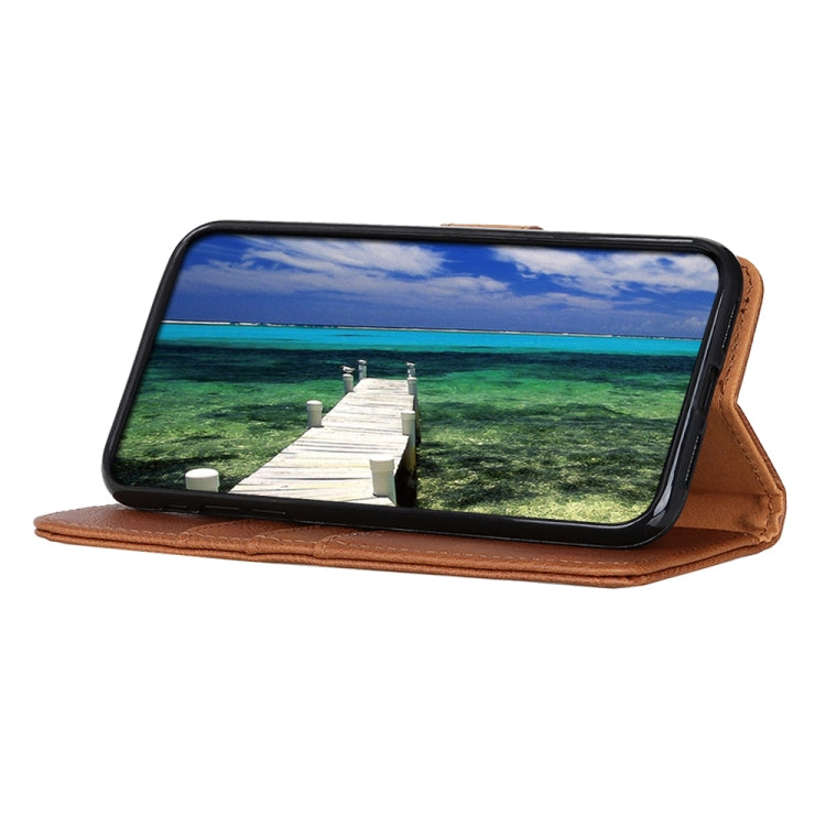 KHAZNEH Custodia in pelle a conchiglia orizzontale con struttura in pelle bovina con supporto, slot per carte e portafoglio, For OnePlus Nord CE 5G
