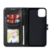 Custodia in pelle a ribalta orizzontale con motivo Happy Cat goffrato con supporto, slot per carte e portafoglio, For iPhone 13 mini, For iPhone 13, For iPhone 13 Pro, For iPhone 13 Pro Max