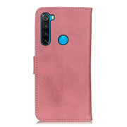 KHAZNEH Custodia in pelle a conchiglia orizzontale con struttura in pelle bovina con supporto, slot per carte e portafoglio, For Xiaomi Redmi Note 8 2021