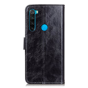 Custodia in pelle a conchiglia orizzontale con struttura retrò Crazy Horse con supporto e slot per schede, cornice per foto e portafoglio, For Xiaomi Redmi Note 8 2021