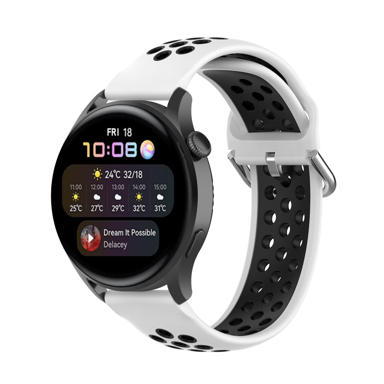 Per Huawei Watch 3/3 Pro 22mm Sport Cinturino di ricambio in silicone bicolore