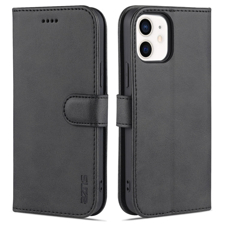 AZNS Skin Feel Calf Texture Custodia in pelle con apertura orizzontale con slot per carte, supporto e portafoglio, For iPhone 12 / 12 Pro, For iPhone 12 Mini