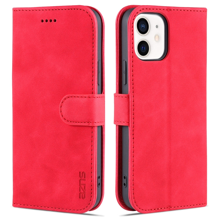 AZNS Skin Feel Calf Texture Custodia in pelle con apertura orizzontale con slot per carte, supporto e portafoglio, For iPhone 12 / 12 Pro, For iPhone 12 Mini