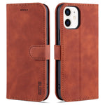 AZNS Skin Feel Calf Texture Custodia in pelle con apertura orizzontale con slot per carte, supporto e portafoglio, For iPhone 12 / 12 Pro, For iPhone 12 Mini