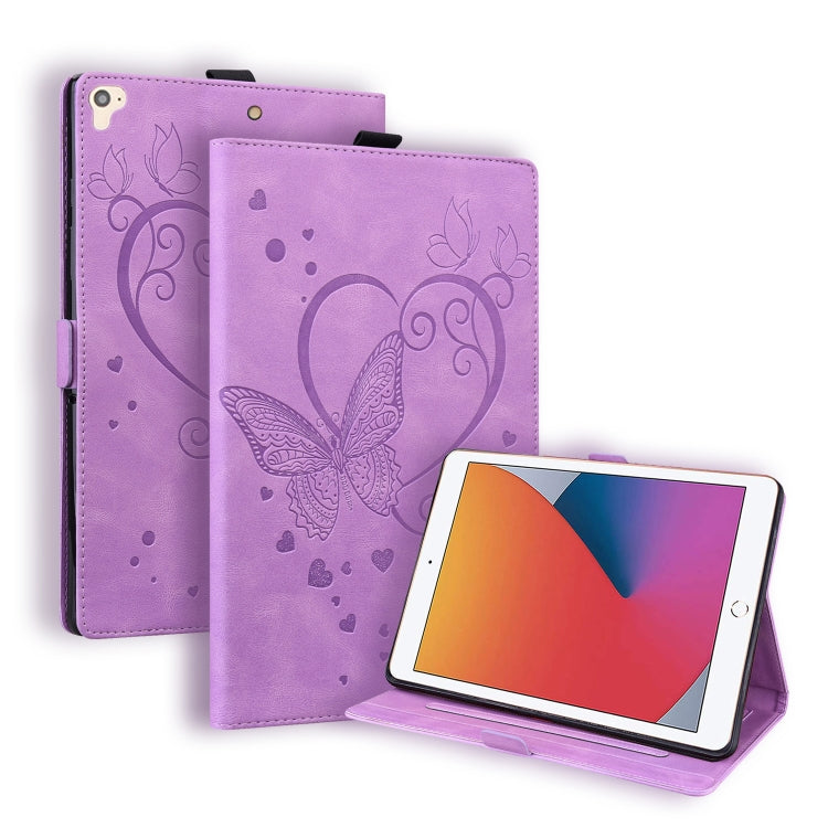 Custodia in pelle a libro orizzontale con motivo a farfalla Love con supporto e funzione Sleep / Wake-up, For iPad 9.7 (2017) (2018) / Air 2 Pro, For iPad 10.2 2021 / 2020 / 2019 / Air (2019) / 10.2 (2020), For iPad Mini 1 / 2 / 3 / 4 / 5              ...