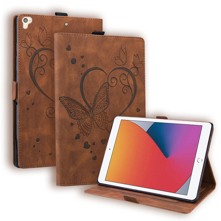 Custodia in pelle a libro orizzontale con motivo a farfalla Love con supporto e funzione Sleep / Wake-up, For iPad 9.7 (2017) (2018) / Air 2 Pro, For iPad 10.2 2021 / 2020 / 2019 / Air (2019) / 10.2 (2020), For iPad Mini 1 / 2 / 3 / 4 / 5              ...