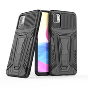 War Chariot Series Armor Custodia protettiva antiurto per PC + TPU all-inclusive con supporto invisibile, For Xiaomi Redmi Note 10 5G