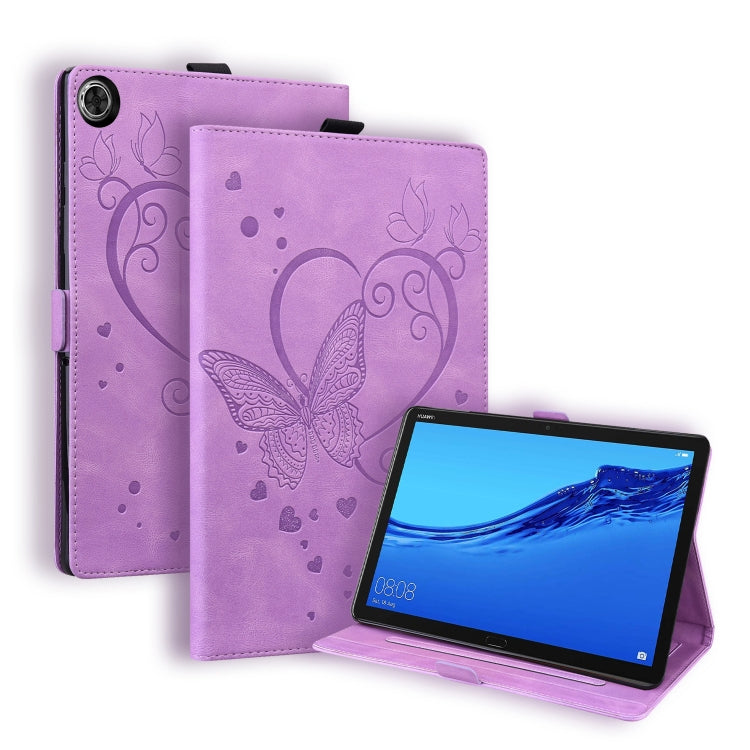 Custodia in pelle flip orizzontale con motivo Love Butterfly con supporto, For Huawei MediaPad C5 / M5 10.1, For Huawei MediaPad M5 Lite 8 / Honor Tab 5