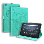 Custodia in pelle a libro orizzontale con motivo a farfalla Love con supporto e funzione Sleep / Wake-up, For Amazon Fire HD 8 (2015/2016/2017/2018), For Amazon Fire HD 8 (2020), For Amazon Fire HD 10 Plus (2021) / HD 10 (2021)