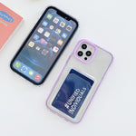 Custodia TPU trasparente 360° con slot carte per iPhone 12/12 Pro