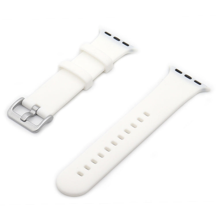 Cinturino in silicone con fibbia argento per Apple Watch