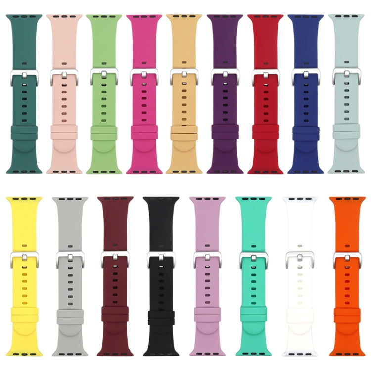 Cinturino in silicone con fibbia argento per Apple Watch