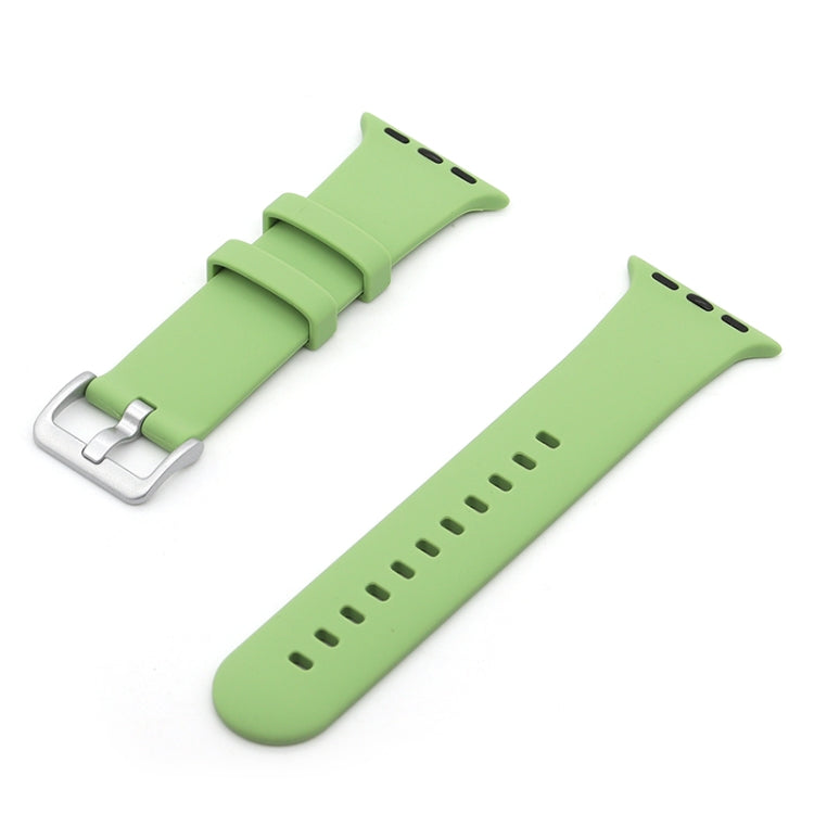 Cinturino in silicone con fibbia argento per Apple Watch