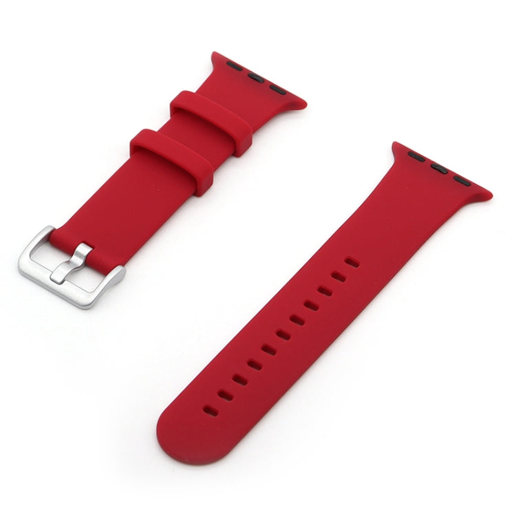 Cinturino in silicone con fibbia argento per Apple Watch