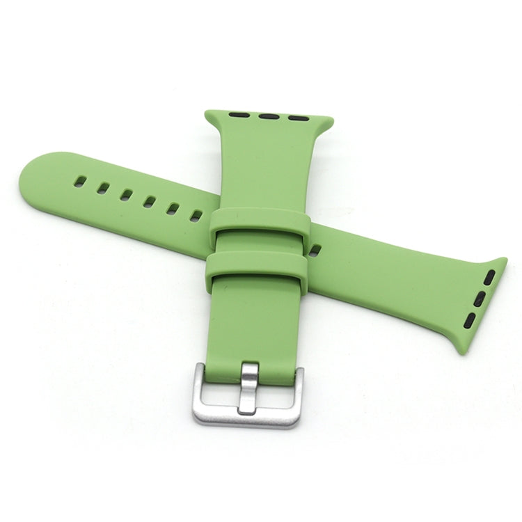 Cinturino in silicone con fibbia argento per Apple Watch