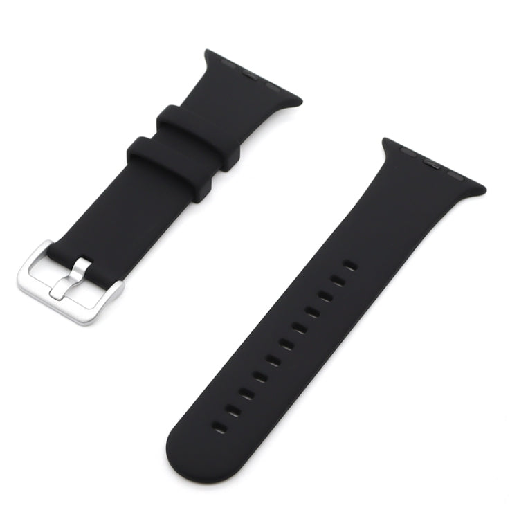 Cinturino in silicone con fibbia argento per Apple Watch