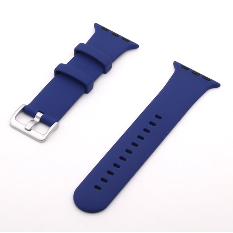 Cinturino in silicone con fibbia argento per Apple Watch
