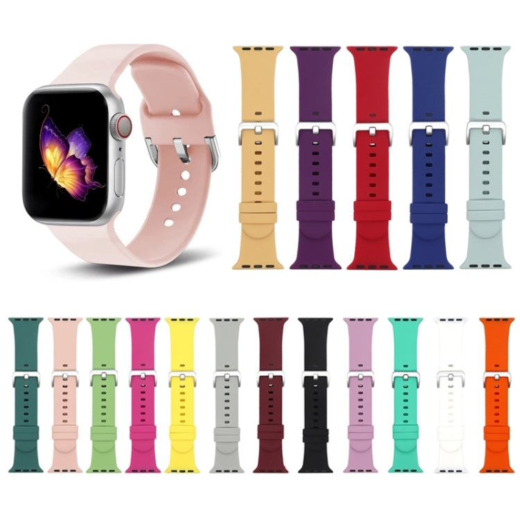 Cinturino in silicone con fibbia argento per Apple Watch