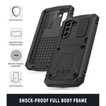 Custodia protettiva in metallo + silicone antiurto impermeabile antipolvere R-JUST con supporto, For Samsung Galaxy S21 FE