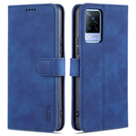 AZNS Skin Feel Calf Texture Custodia in pelle con apertura orizzontale con slot per carte, supporto e portafoglio, For vivo V21, For vivo X60, For vivo X60 Pro