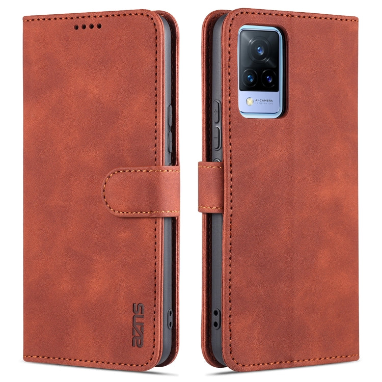 AZNS Skin Feel Calf Texture Custodia in pelle con apertura orizzontale con slot per carte, supporto e portafoglio, For vivo V21, For vivo X60, For vivo X60 Pro