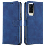 AZNS Skin Feel Calf Texture Custodia in pelle con apertura orizzontale con slot per carte, supporto e portafoglio, For vivo V21, For vivo X60, For vivo X60 Pro