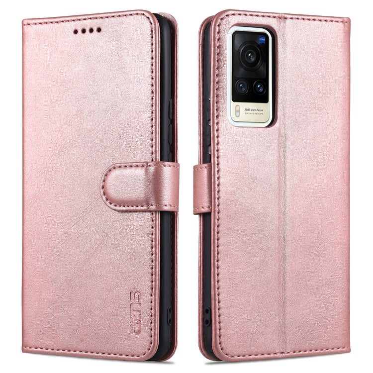 AZNS Skin Feel Calf Texture Custodia in pelle con apertura orizzontale con slot per carte, supporto e portafoglio, For vivo V21, For vivo X60, For vivo X60 Pro