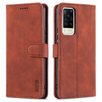 AZNS Skin Feel Calf Texture Custodia in pelle con apertura orizzontale con slot per carte, supporto e portafoglio, For vivo V21, For vivo X60, For vivo X60 Pro