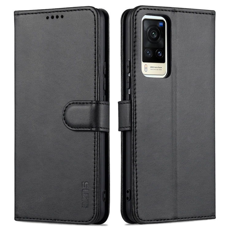AZNS Skin Feel Calf Texture Custodia in pelle con apertura orizzontale con slot per carte, supporto e portafoglio, For vivo V21, For vivo X60, For vivo X60 Pro