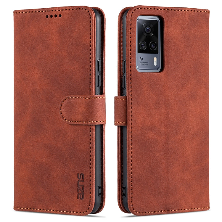 AZNS Skin Feel Calf Texture Custodia in pelle con apertura orizzontale con slot per carte, supporto e portafoglio, For vivo S9e, For vivo Y17 / Y3 / Y3S
