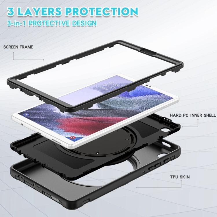 Custodia protettiva antiurto in silicone + PC con supporto per impugnatura pieghevole con rotazione a 360 gradi e slot per penna, For Samsung Galaxy Tab A7 Lite T220, For iPad mini 5 / 4