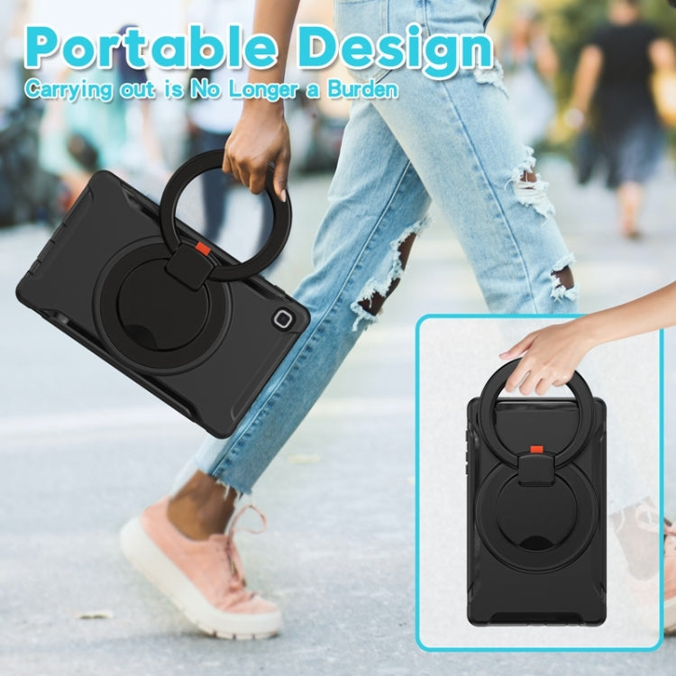 Custodia protettiva antiurto in silicone + PC con supporto per impugnatura pieghevole con rotazione a 360 gradi e slot per penna, For Samsung Galaxy Tab A7 Lite T220, For iPad mini 5 / 4