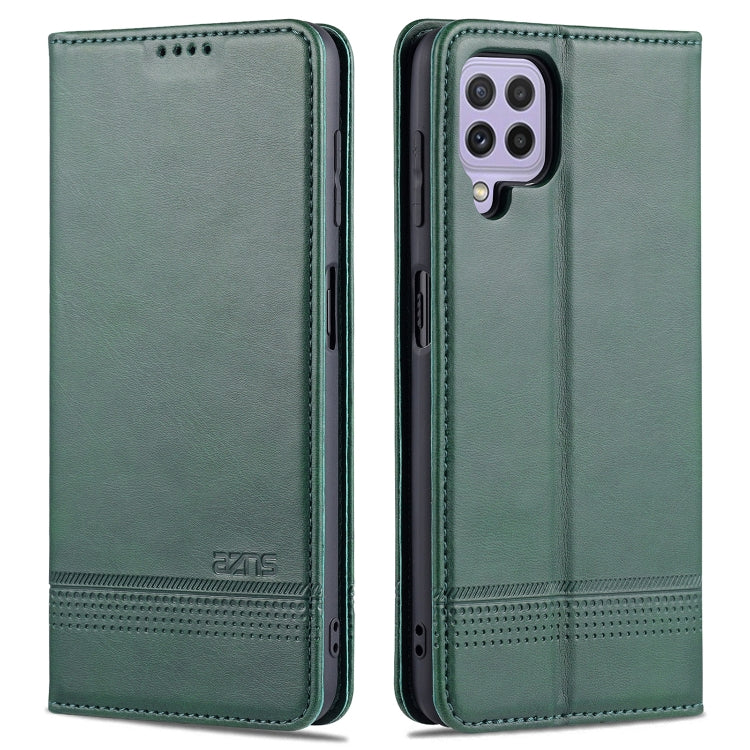 AZNS Custodia in pelle a vibrazione orizzontale con struttura in vitello magnetico con slot per carte, supporto e portafoglio, For Samsung Galaxy A22 4G, For Samsung Galaxy A22 5G