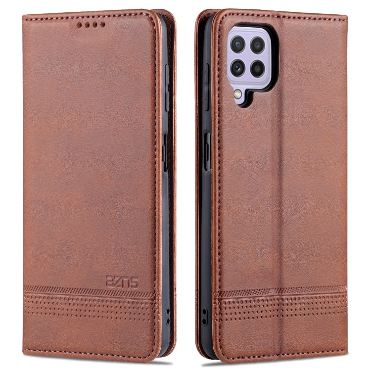 AZNS Custodia in pelle a vibrazione orizzontale con struttura in vitello magnetico con slot per carte, supporto e portafoglio, For Samsung Galaxy A22 4G, For Samsung Galaxy A22 5G