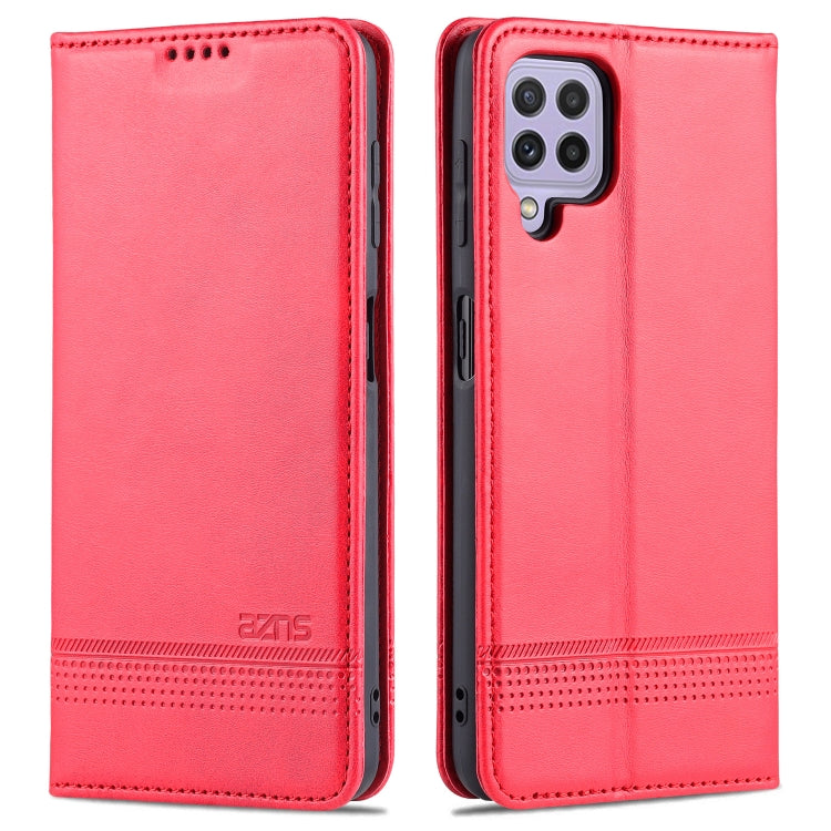 AZNS Custodia in pelle a vibrazione orizzontale con struttura in vitello magnetico con slot per carte, supporto e portafoglio, For Samsung Galaxy A22 4G, For Samsung Galaxy A22 5G