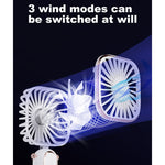WT-TX6 Ventilatore elettrico portatile pieghevole con ricarica USB repellente per zanzare, controllo a 3 velocità