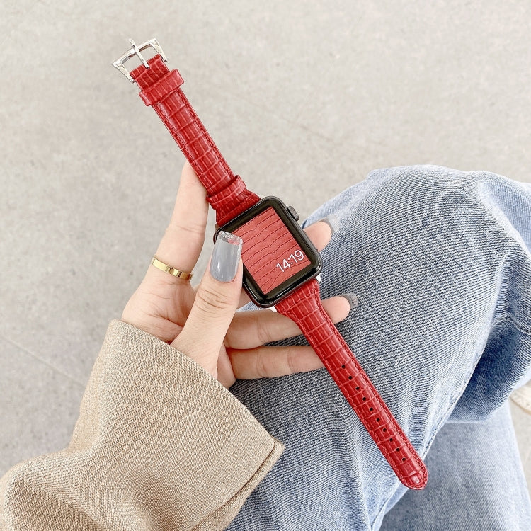 Cinturino in pelle di coccodrillo per Apple Watch 40/44mm e 41/45