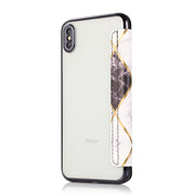Custodia in pelle a conchiglia orizzontale PU + TPU con placcatura abbronzante con supporto e slot per schede, For iPhone XS Max, For iPhone XR, For iPhone X / XS, For iPhone SE 2022 / SE 2020 & 8 & 7, For iPhone 8 Plus & 7 Plus                        ...