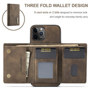 DG.MING M1 Series 3-Fold Multi Card Wallet + Cover posteriore magnetica Custodia antiurto con funzione di supporto, For iPhone 12 mini, For iPhone 12 / 12 Pro, For iPhone 12 Pro Max