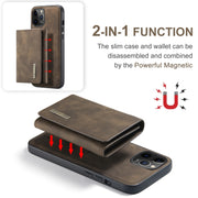 DG.MING M1 Series 3-Fold Multi Card Wallet + Cover posteriore magnetica Custodia antiurto con funzione di supporto, For iPhone 12 mini, For iPhone 12 / 12 Pro, For iPhone 12 Pro Max