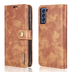 DG.MING Crazy Horse Texture Flip Custodia in pelle magnetica staccabile con supporto e slot per schede e portafoglio, For Samsung Galaxy S21 FE