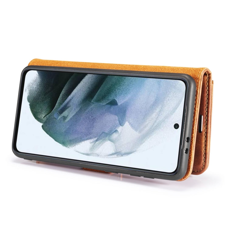 DG.MING Crazy Horse Texture Flip Custodia in pelle magnetica staccabile con supporto e slot per schede e portafoglio, For Samsung Galaxy S21 FE